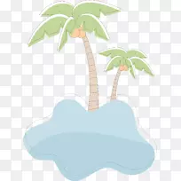 椰子树绘图.椰子树手绘材料