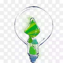 白炽灯灯泡环保绿色图例-绿色灯泡理念