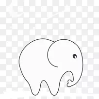 印度象非洲象马白色剪贴画手绘卡通大象月亮和星星