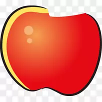 心果剪贴画-涂红甜苹果
