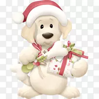 小狗圣诞剪贴画-狗圣诞礼物