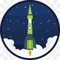 航天器火箭太空舱-绿色宇宙飞船