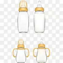牛奶婴儿奶瓶玻璃瓶卡通婴儿奶瓶