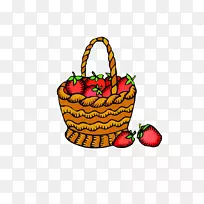 草莓篮水果夹艺术.卡通草莓篮