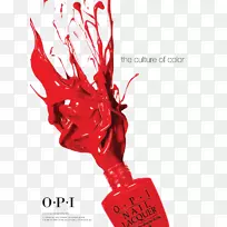 指甲油OPI产品海报指甲.指甲油红墨水