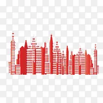 城市建筑的建筑-红色城市建筑
