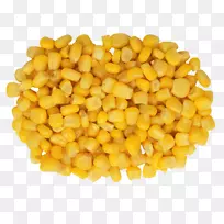 玉米芯上的玉米爆米花玉米仁甜玉米一种金色的玉米粒