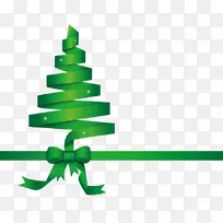 圣诞树绿丝带剪贴画绿色彩带圣诞树