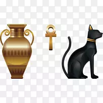古埃及文化-埃及特色猫花瓶。