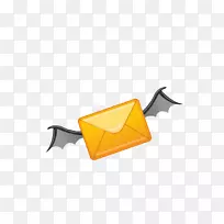 电子邮件万圣节万维网图标-蝙蝠翅膀信封