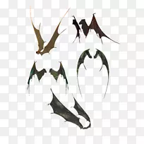 蝙蝠翅膀剪贴画-各种姿势蝙蝠翅膀