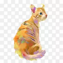 猫彩绘画猫