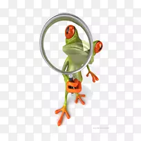 青蛙放大镜-免版税插图-拿着放大镜青蛙