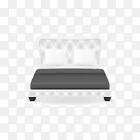 床坯插图图标-黑白床