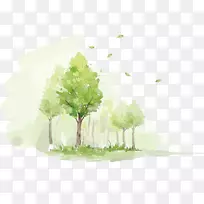 水彩画森林-涂鸦林