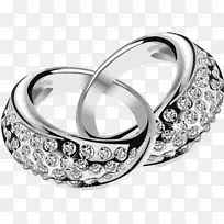 婚礼邀请函婚戒剪贴画-两枚戒指