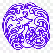 Adobe插画师凤凰剪贴画-蓝色凤凰