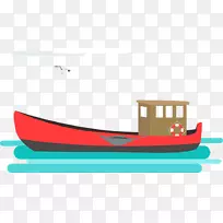 渔船剪贴画.红色船
