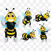 蜜蜂大黄蜂剪贴画-卡通蜜蜂