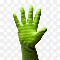 原装摄影阿拉米天然橡胶-绿色橡胶手套