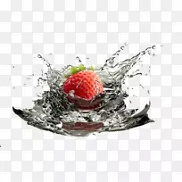 果汁草莓水滴-草莓在水中