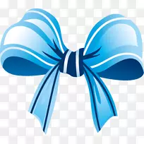 蝴蝶结蓝丝带剪贴画-鲜亮的蓝色蝴蝶结
