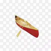 桨艇划桨-金色船