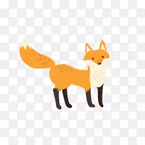 红色狐狸插图-创造性的狐狸画成黄色
