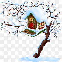 圣诞冬季剪贴画-美丽的雪