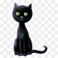 黑猫剪贴画女巫猫