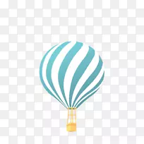 热气球.蓝白色带热气球