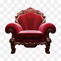 椅子桌，室内装饰，剪贴画-红色沙发