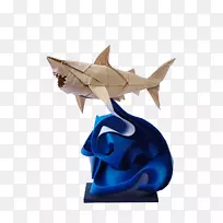 纸工艺艺术折纸雕塑-简单折纸鲨鱼