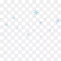 对称书诗体图案-蓝色雪花飘浮