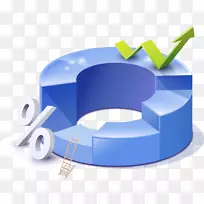 企业上市公司信息标志-蓝色阶梯环