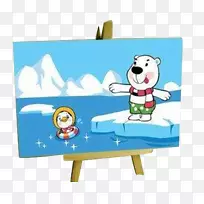 北极熊壁纸-南极熊冬季游泳