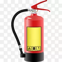 灭火器.消防队员插图.手绘灭火器