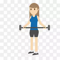 体育锻炼腰椎间盘突出症服杠铃锻炼妇女