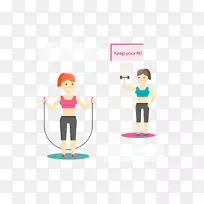 体育锻炼跳绳插图-健身妇女