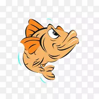 卡通鱼夹艺术-鱼，卡通鱼，跳鱼，愤怒的鱼