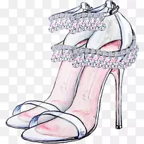 高跟鞋舞会时尚-白色公主高跟鞋