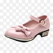 凉鞋在户外散步-春季和秋季穿高跟鞋的粉红色战士女孩