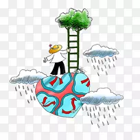 卡通图形设计雨图-雨天