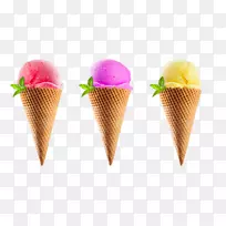 冰淇淋筒圣代-HD三色圆锥体