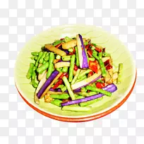 素食菜系菜茄子沙拉茄子豆