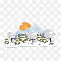 多边形景观-三角形拼贴插图雪