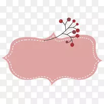 花画框-粉红卡通花框材料