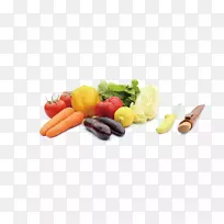 胡萝卜、蔬菜、素食、水果、番茄-新鲜蔬菜和水果刀