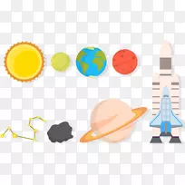 宇宙绘制行星.技术符号UFO宇宙地球