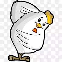 鸡卡通插图-画白色小鸡